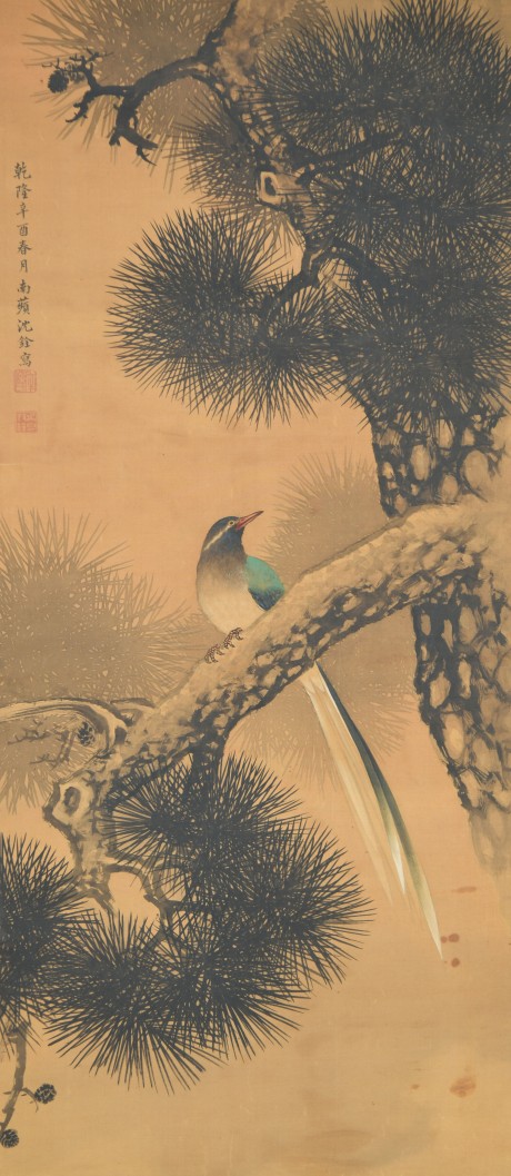 沈銓 花鳥(niǎo)鏡片 94*41cm